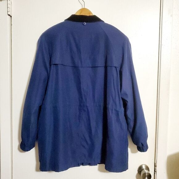 Gallery Petite Navy Blue Zip & Button Jacket Size Large Petite - Picture 7 of 14